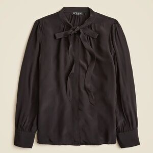 J. Crew tie neck blouse in crepe de chine
